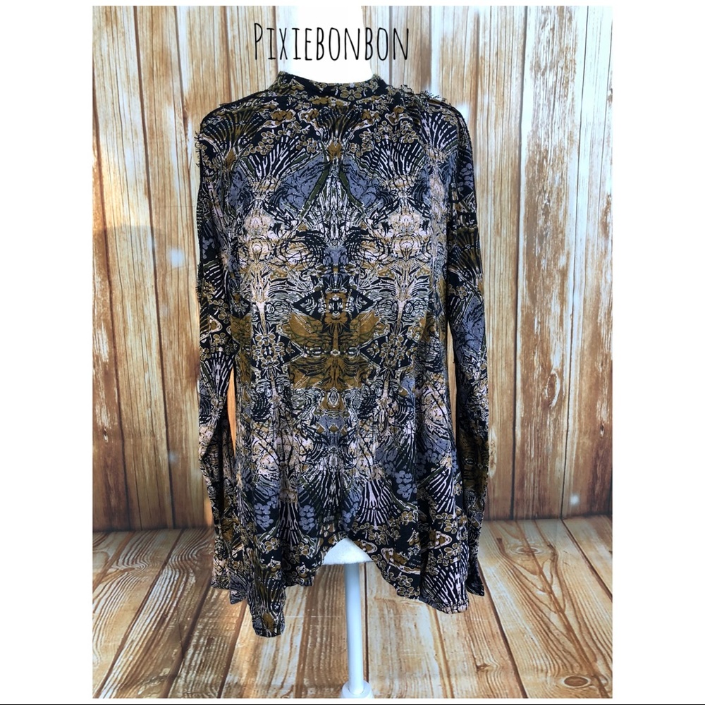 Free People Multi Color Tunic Blouse